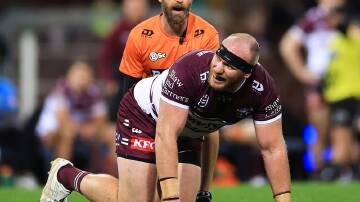Manly's Matt Lodge is raring to go on return from the ACL injury he suffered last season. (Mark Evans/AAP PHOTOS)