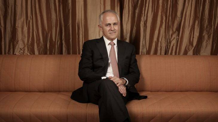 "You make the case for free trade by just pointing to the jobs it creates, the opportunities it creates": Malcolm Turnbull in his Prime Ministerial suite at Parliament House. Photo: Andrew Meares