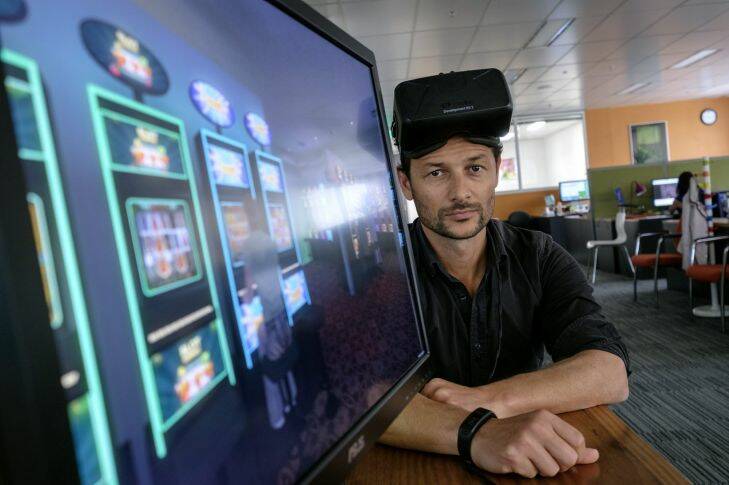CLAYTON, AUSTRALIA 23 OCTOBER 2015; Photo of Professor Murat Yucel who is about to start a research trial using VR technology to study and treat gambling addiction at his office in Clayton on Friday 23 October 2015.  THE AGE/ LUIS ENRIQUE ASCUI