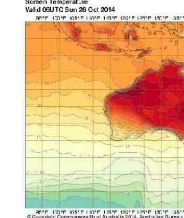 Broadscale warmth expected over Australia over the coming weekend, including for Sunday. Photo: BoM