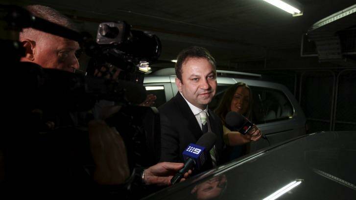 Eddie Hayson leaves the NSW Racing headquarters after giving evidence at the 2013 inquiry into the More Joyous affair. Photo: Kate Geraghty