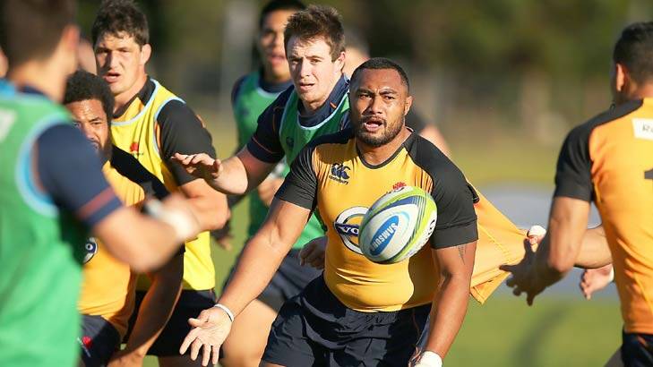 Is it time?: Sekope Kepu and the Waratahs train during the week.