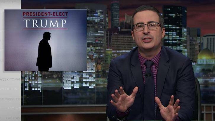 John Oliver tries to make sense of Trump's America on Last Week Tonight. Photo: HBO