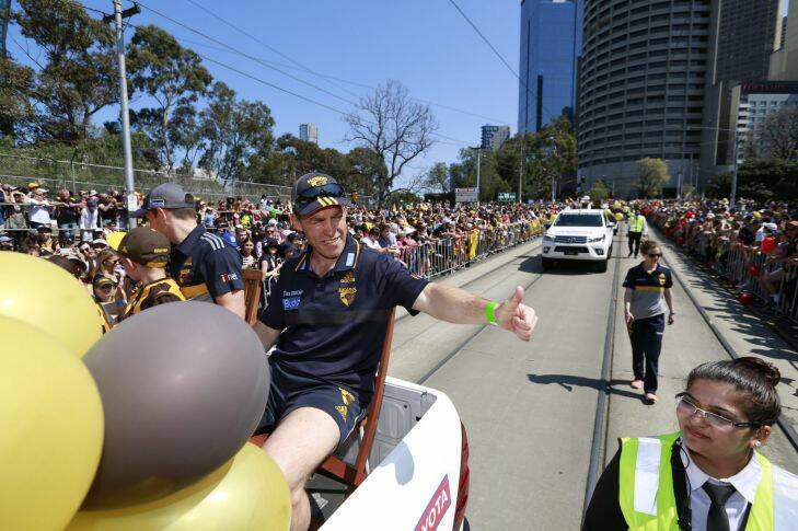 2015 AFL Grand Final parade in Melbourne CBD. 2 October 2015. The Age News. Photo: Eddie Jim. Alastair Clarkson