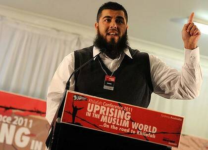 Twentieth-century Islam ... Bilal Merhi speaks at the  Uprising in the Muslim World  Conference in Sydney.