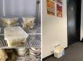 Meals delivered to isolating students and waste left in the corridor at ANU residential halls. Pictures: supplied