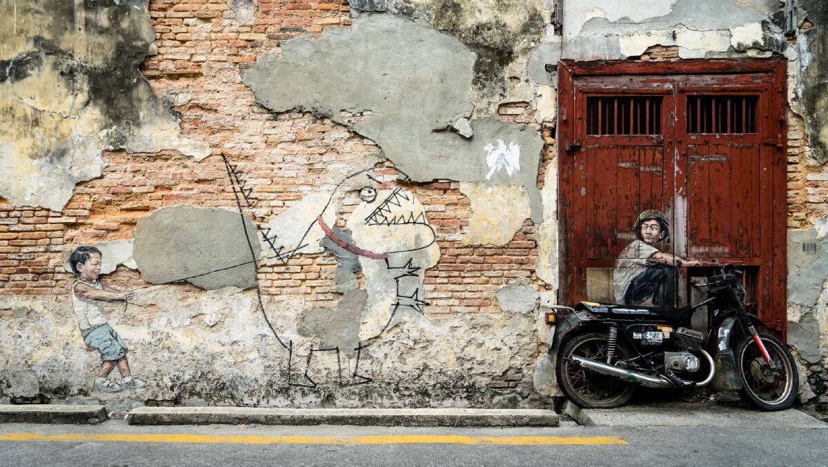 Some street art in George Town on the Malaysian island of Penang.