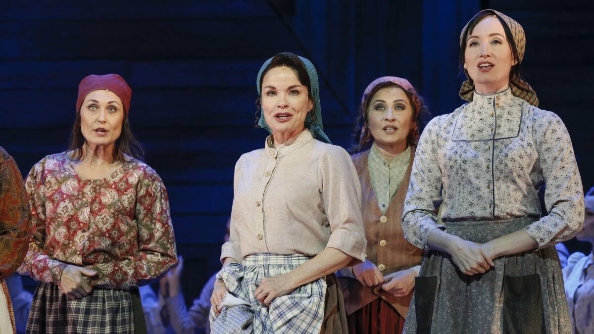 Starring role: Australian stage and screen star Sigrid Thornton  (centre) co-stars as Anthony Warlow's sharp-tongued wife Golde in the new production of  Fiddler on the Roof.