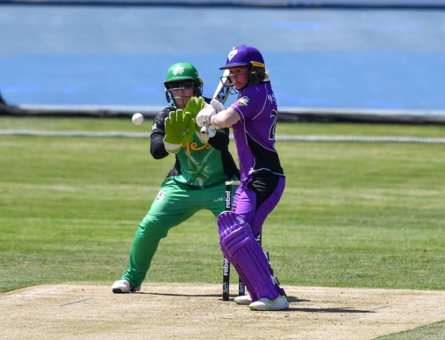 Corinne Hall, see here batting for the Hobart Hurricanes, top scored in Tasmania's WNCL game on Sunday with 55. Picture: Simon Sturzaker.