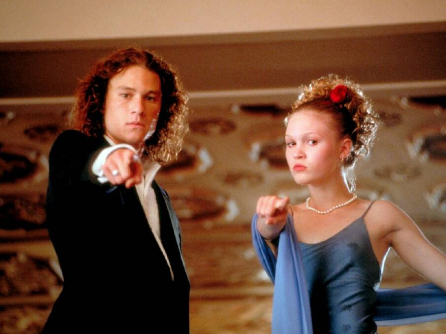 Heath Ledger and Julia Stiles in 10 Things I Hate About You. Picture: Touchstone Pictures