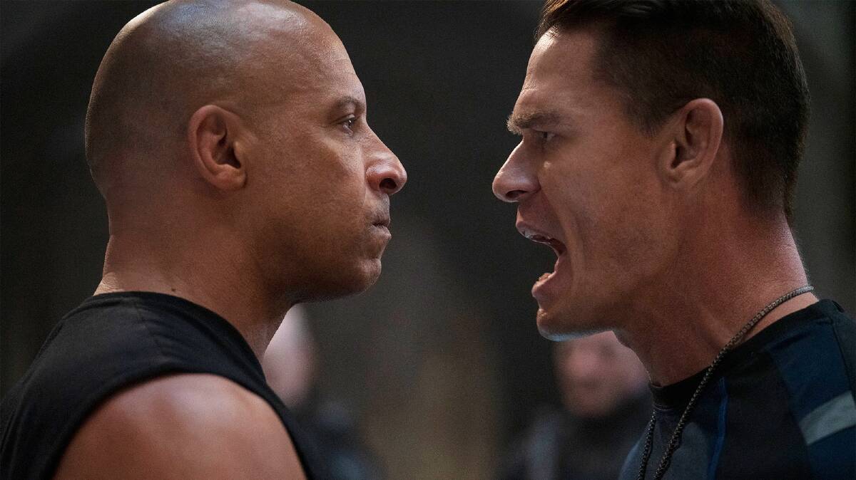 Family feud: Vin Diesel and John Cena star as estranged brothers Dom and Jakob Torretto in the latest instalment in the Fast and Furious franchise, Fast 9, rated M, in cinemas now. Picture: Universal Pictures