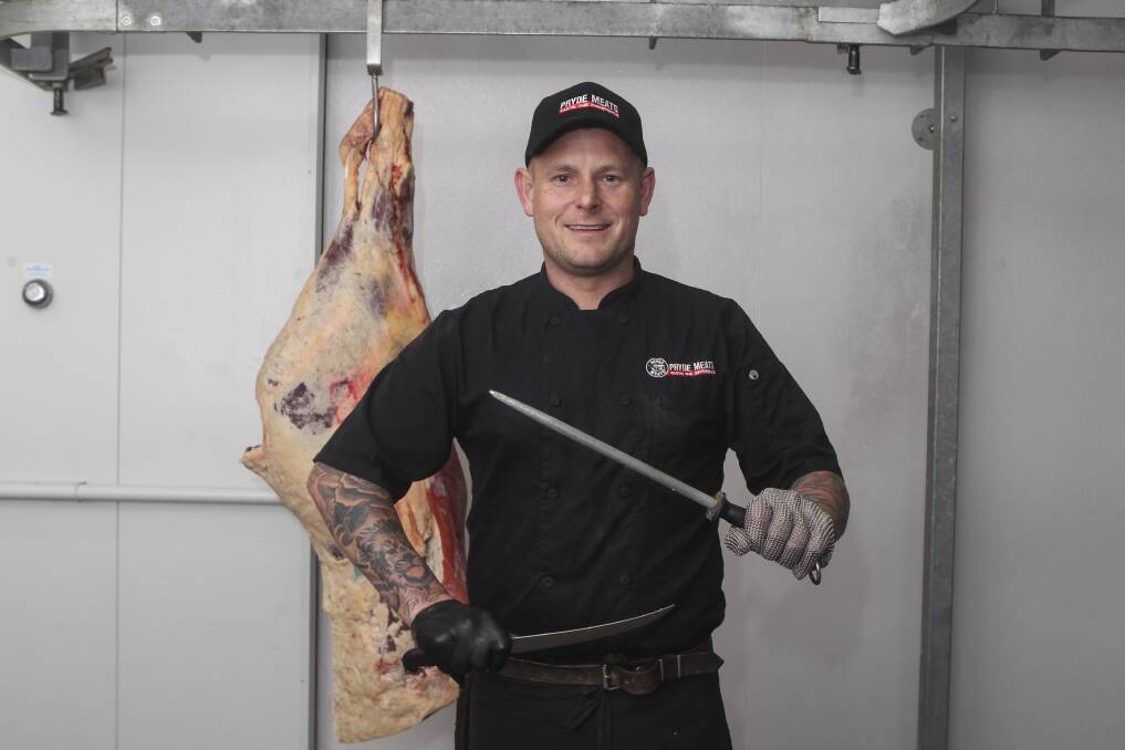 Knives at the ready: Brett Laws is part of Team Australia for the upcoming World Butchers' Challenge. Picture: Simon Bennett