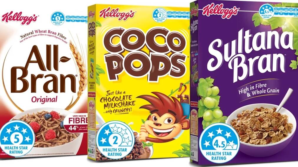 Kellogg's has introduced health star ratings on some products, but not all. Photo: Supplied