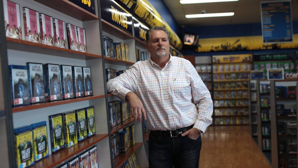 End of an era: Adrian Smith, owner of the last Blockbuster Video in Sydney will shut the store's doors forever in coming weeks. Picture: Simon Bennett