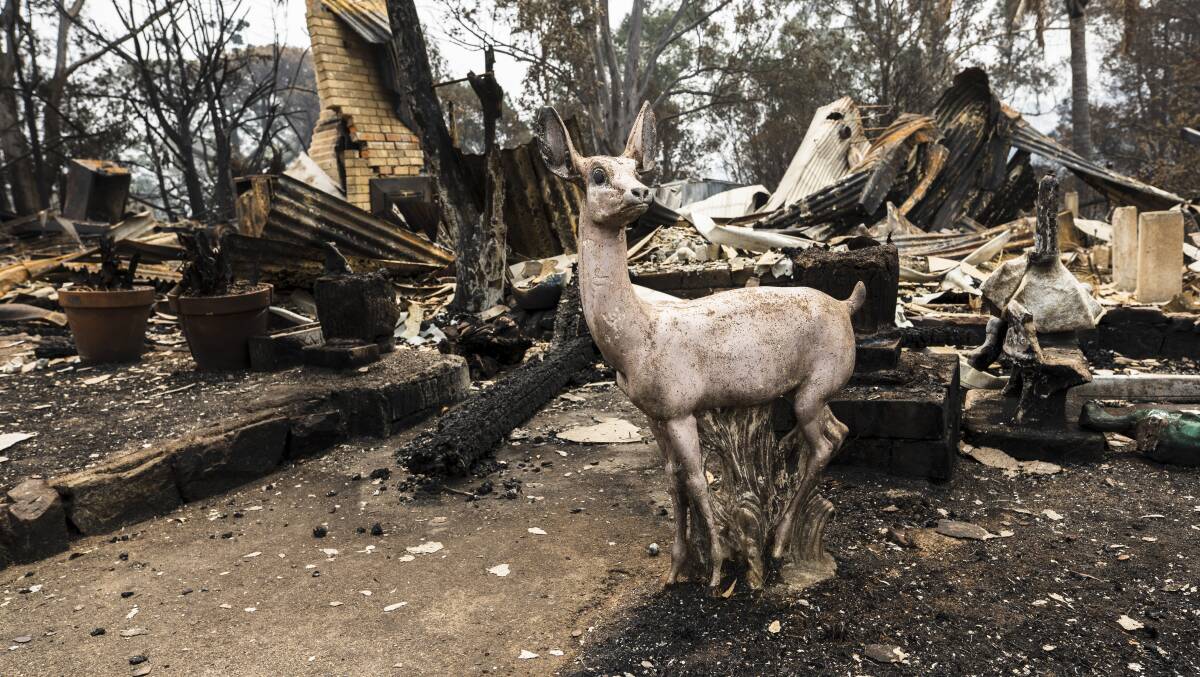 The immediate aftermath of the bushfire in Cobargo. The clean-up operation across NSW will finish by the end of July, Finance Minister Mathias Cormann says. Picture: Dion Georgopoulos