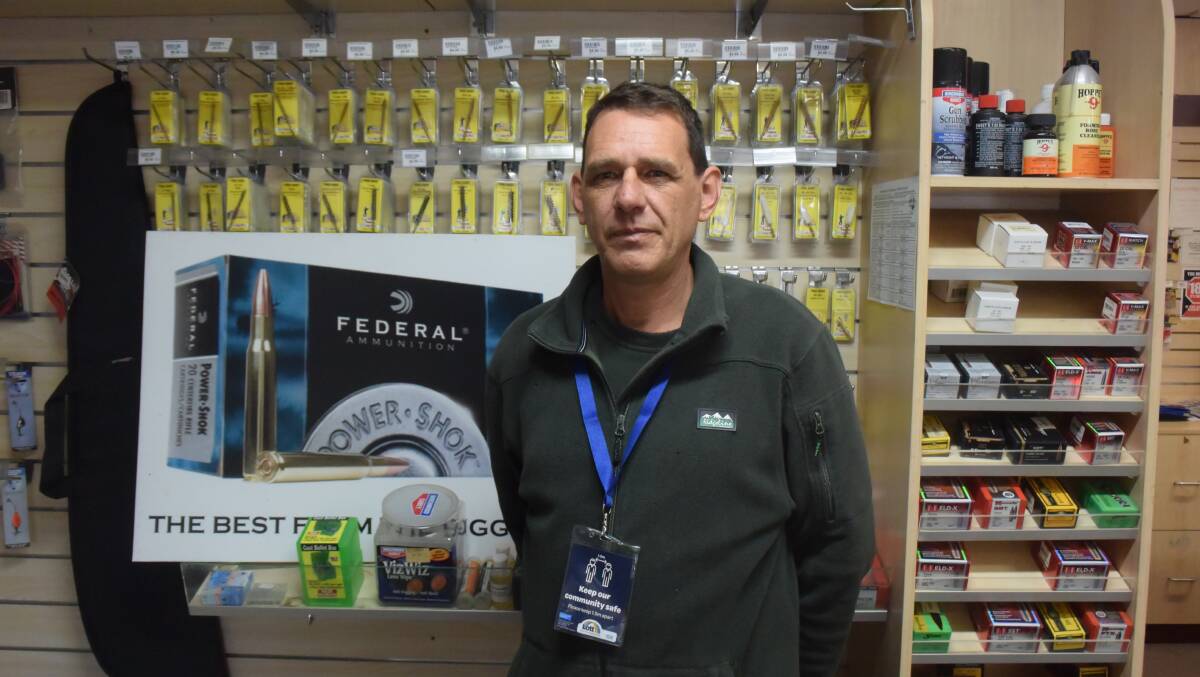 Adelong Newsagency owner and ammunition and firearms accessories dealer Sean Ryan, who has had trouble buying wholesale ammunition due to licensing delays. Picture: Rex Martinich