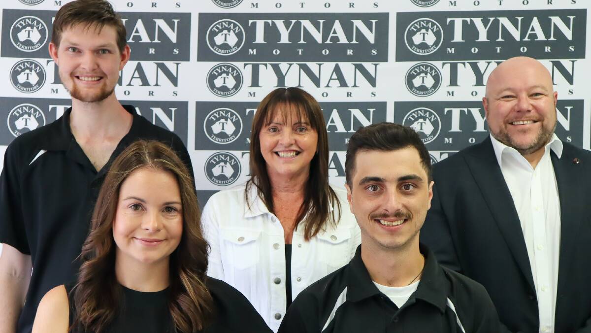 Embracing an inclusive worplace: (Rear, from left), Tynan store person Ryan, Nova Caringbah manager Michelle Loves, and Tynan group parts director Kenny Bowen. (Front) Tynan HR manager Elizabeh Spillman and Tynan parts manager Jessie Nunes. Picture supplied