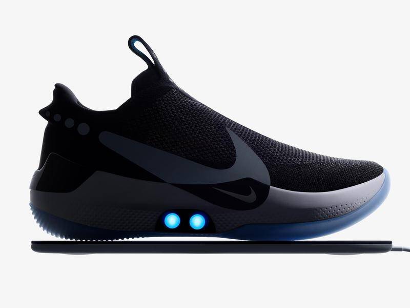 The new Nike Adapt BB basketball shoe is self-lacing and can be controlled from a smartphone.