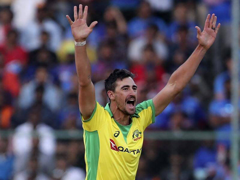 Australia's plan to send in Mitchell Starc (pic) to hit India's spinners long didn't come off.