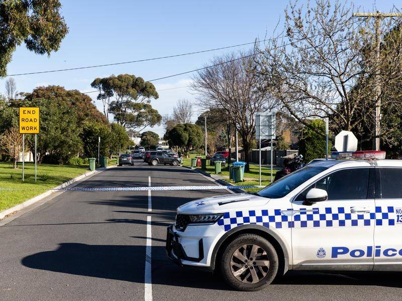 Victoria Police seal off the scene of a fatal shooting in the Melbourne suburb of Cranbourne.