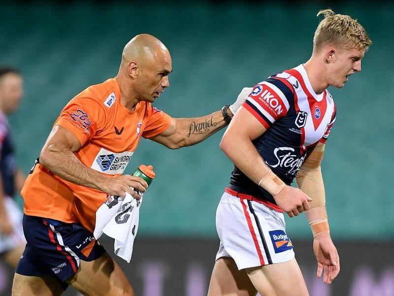 Freddy Lussick is another Sydney Roosters injury casualty, suffering a suspected broken arm.