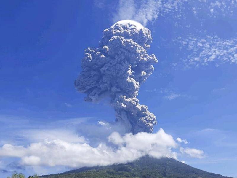 Thousands evacuated following the eruption of the Lewotolok volcano on Indonesia's Lembata island.