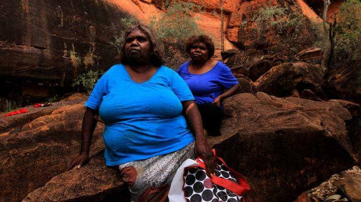 proposal to grant permits for the exploration of oil and gas puts a traditional way of life in jeopardy: Ulpanyali and Lilla in the Northern Territory's Watarrka National Park. Photo: Dean Sewell