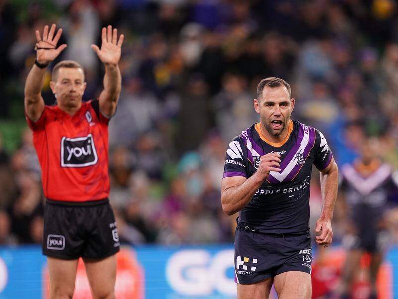 Melbourne's Cameron Smith was sent to the sin bin in their win over Parramatta.