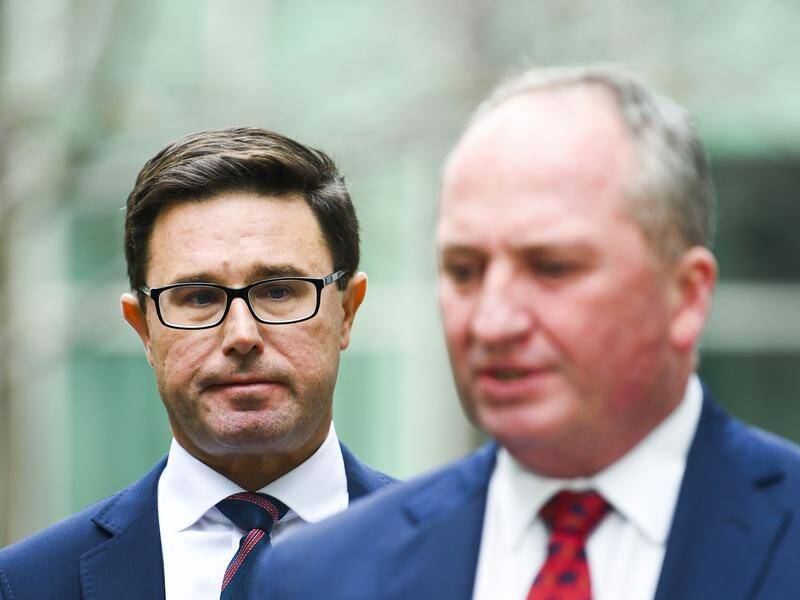 David Littleproud (left) has denied striking a deal to succeed Barnaby Joyce in the future.
