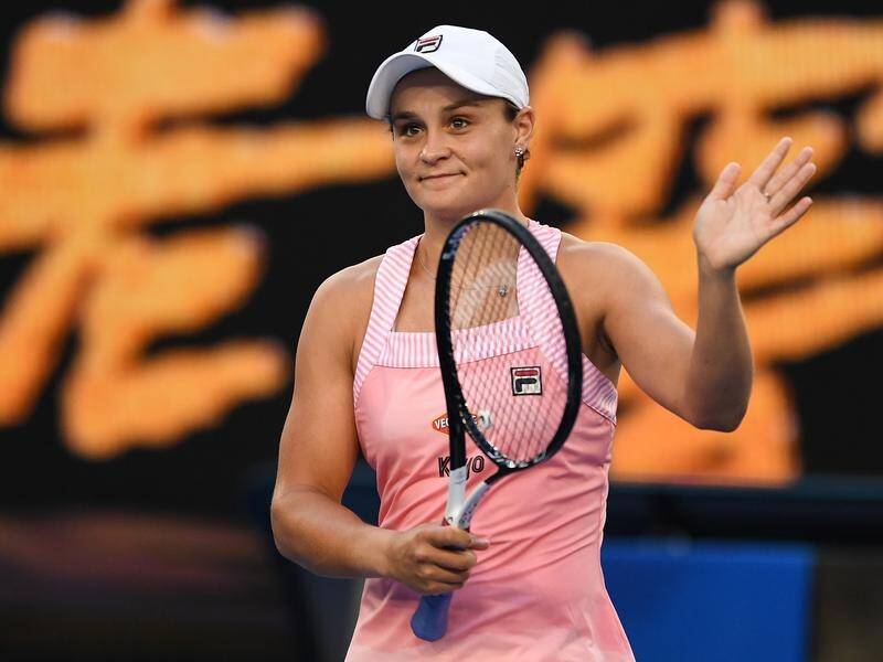 Ashleigh Barty is in action on day three of the Australian Open.
