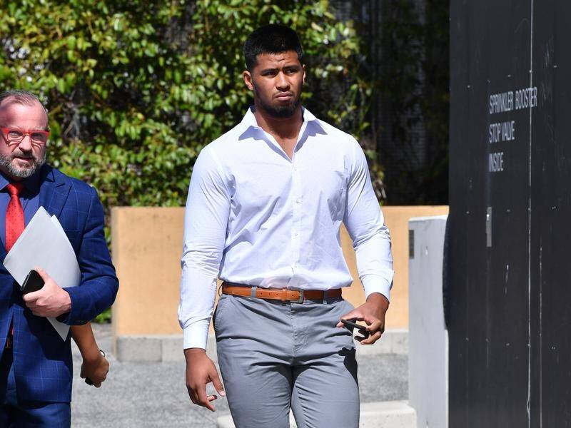 Brisbane Broncos forward Payne Haas (R) has pleaded guilty in court to two driving offences.