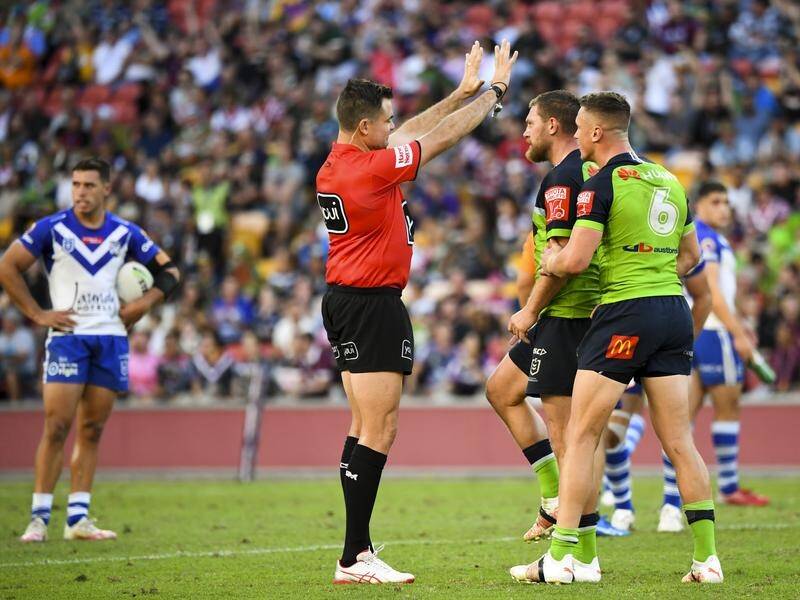 The punishment of Canberra's Jack Wighton (6) was just one of Magic Round's 12 sin-bins so far.
