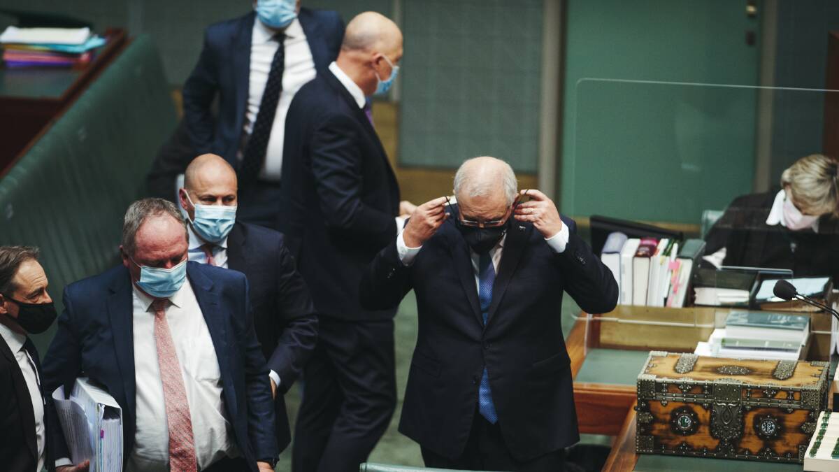 Prime Minister Scott Morrison prepares to leave the House of Representatives following question time in November. Picture: Dion Georgopoulos